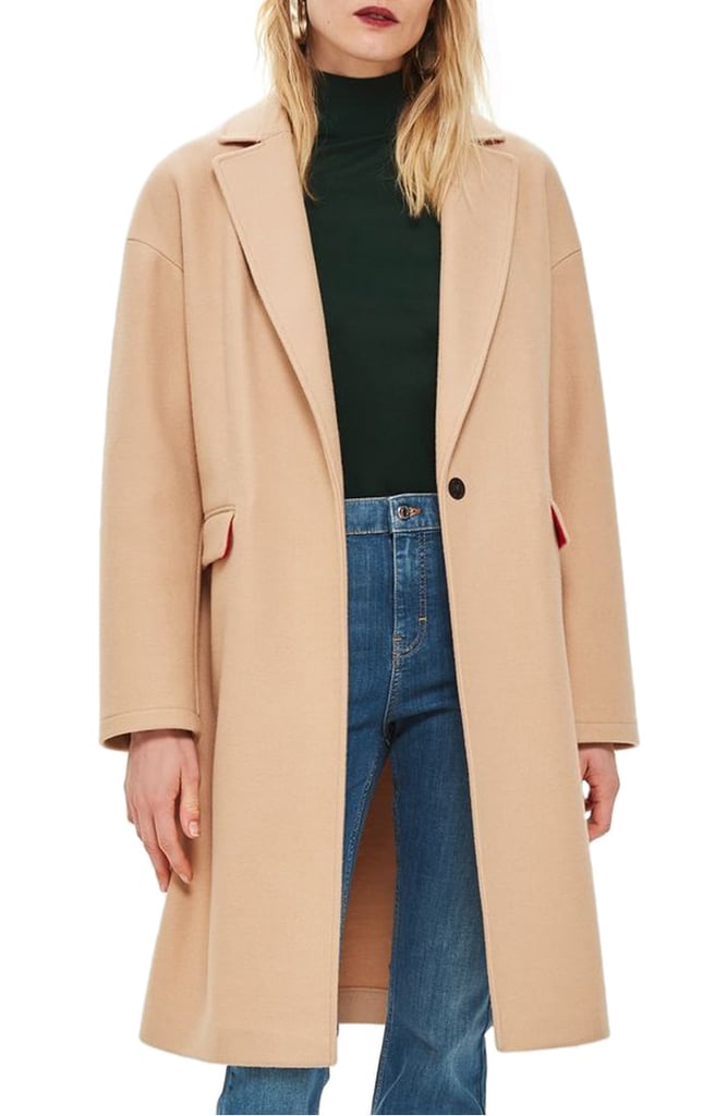 Topshop Lily Knit Back Midi Coat