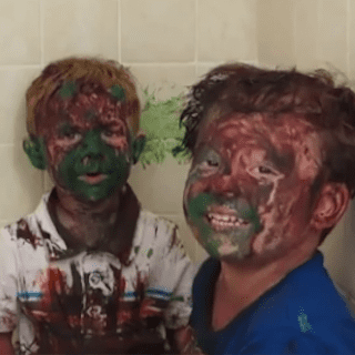 Video of Dad Trying Not to Laugh at Paint-Covered Sons