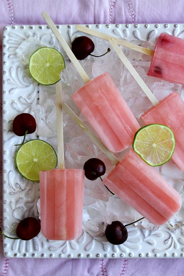 Cherry-Limeade Popsicles