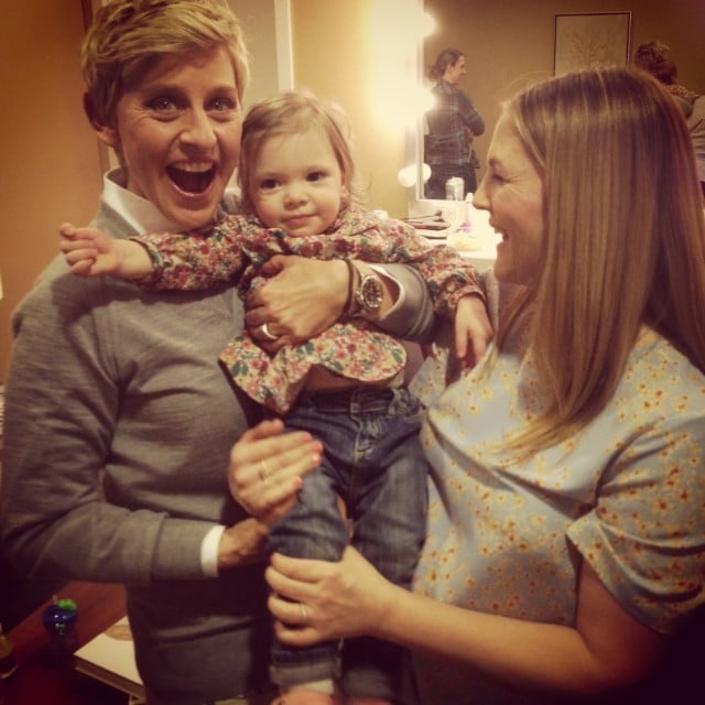 Drew Barrymore and Olive hung out backstage with Ellen DeGeneres this week.
Source: Instagram user drewbarrymore