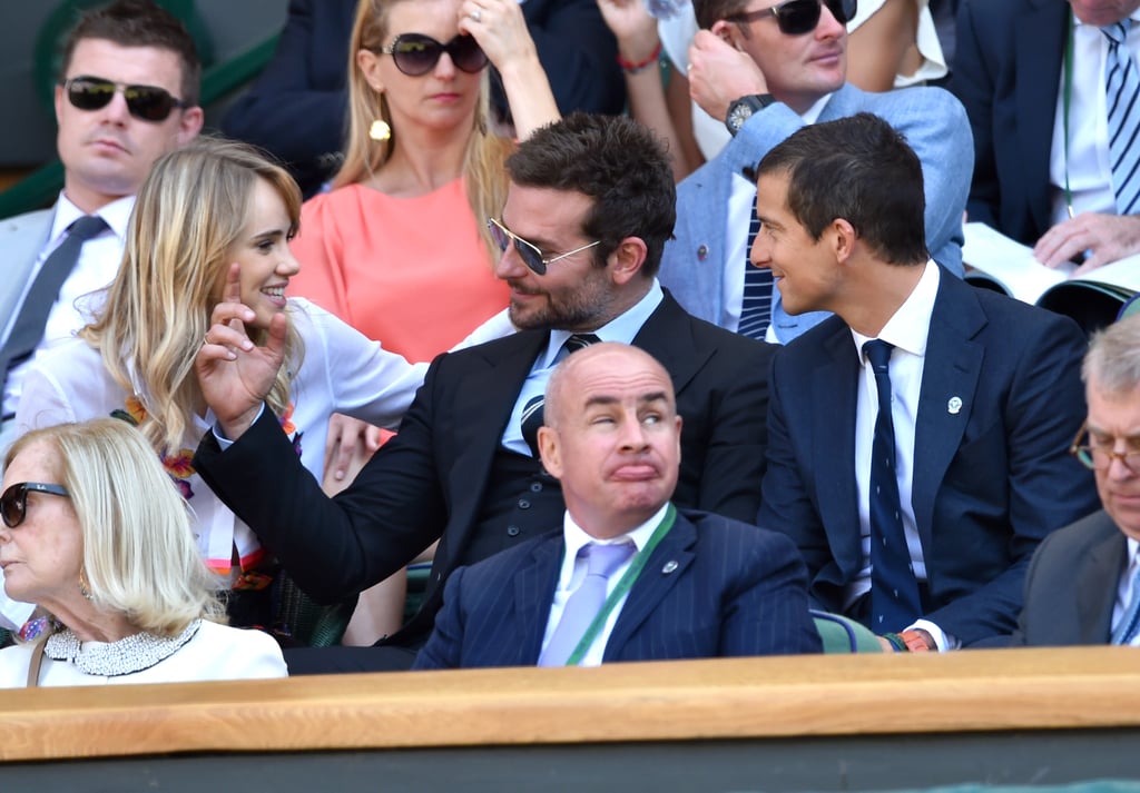 Bradley Cooper and Suki Waterhouse got adorable at the semifinal match between Novak Djokovic and Grigor Dimitrov.