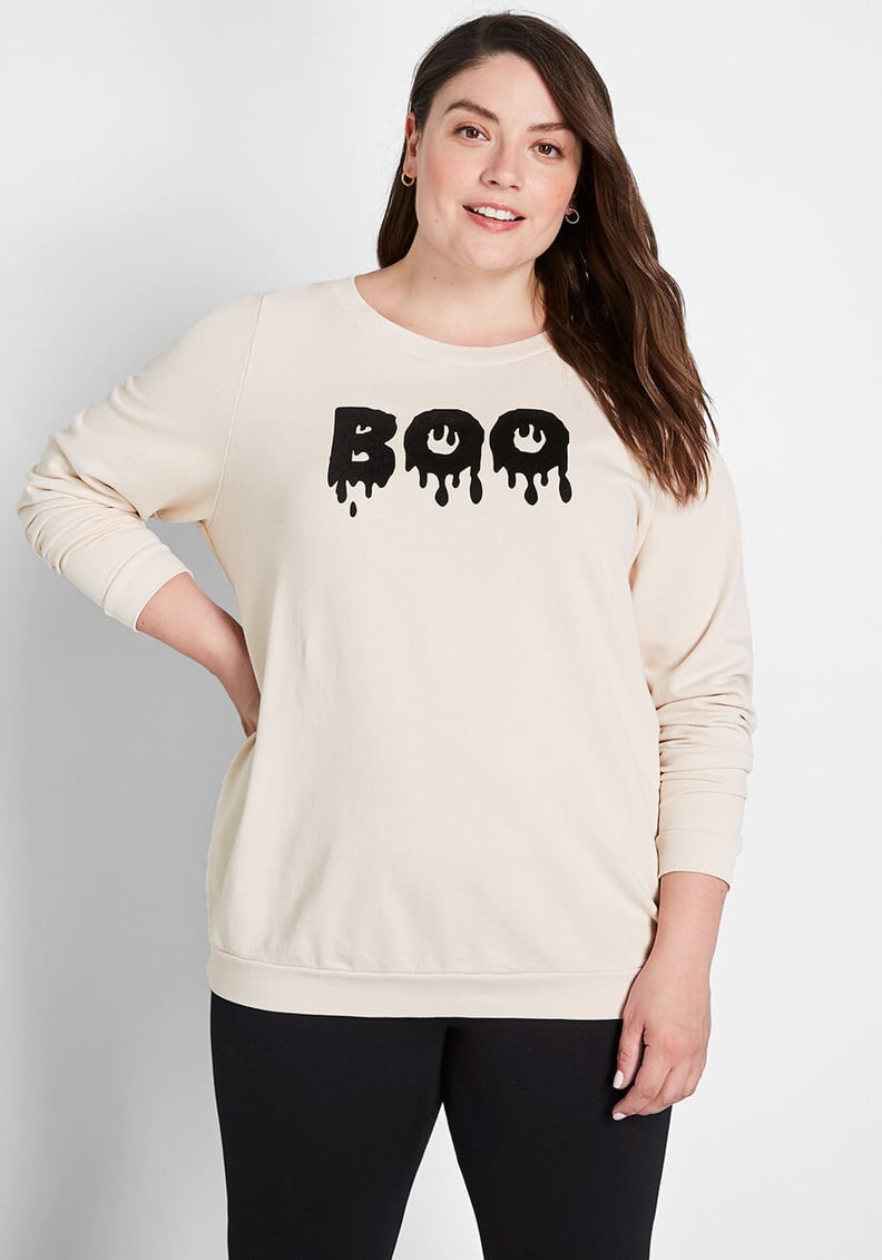 Boo Flocked Graphic Sweatshirt
