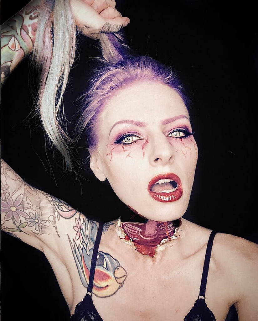You'll Lose Your Head Over This Cut Throat Halloween Makeup