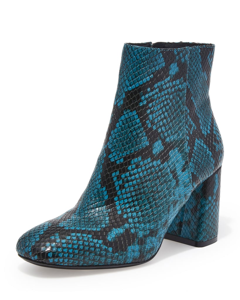 Alice + Olivia Dobrey Snake-Print Zip Booties