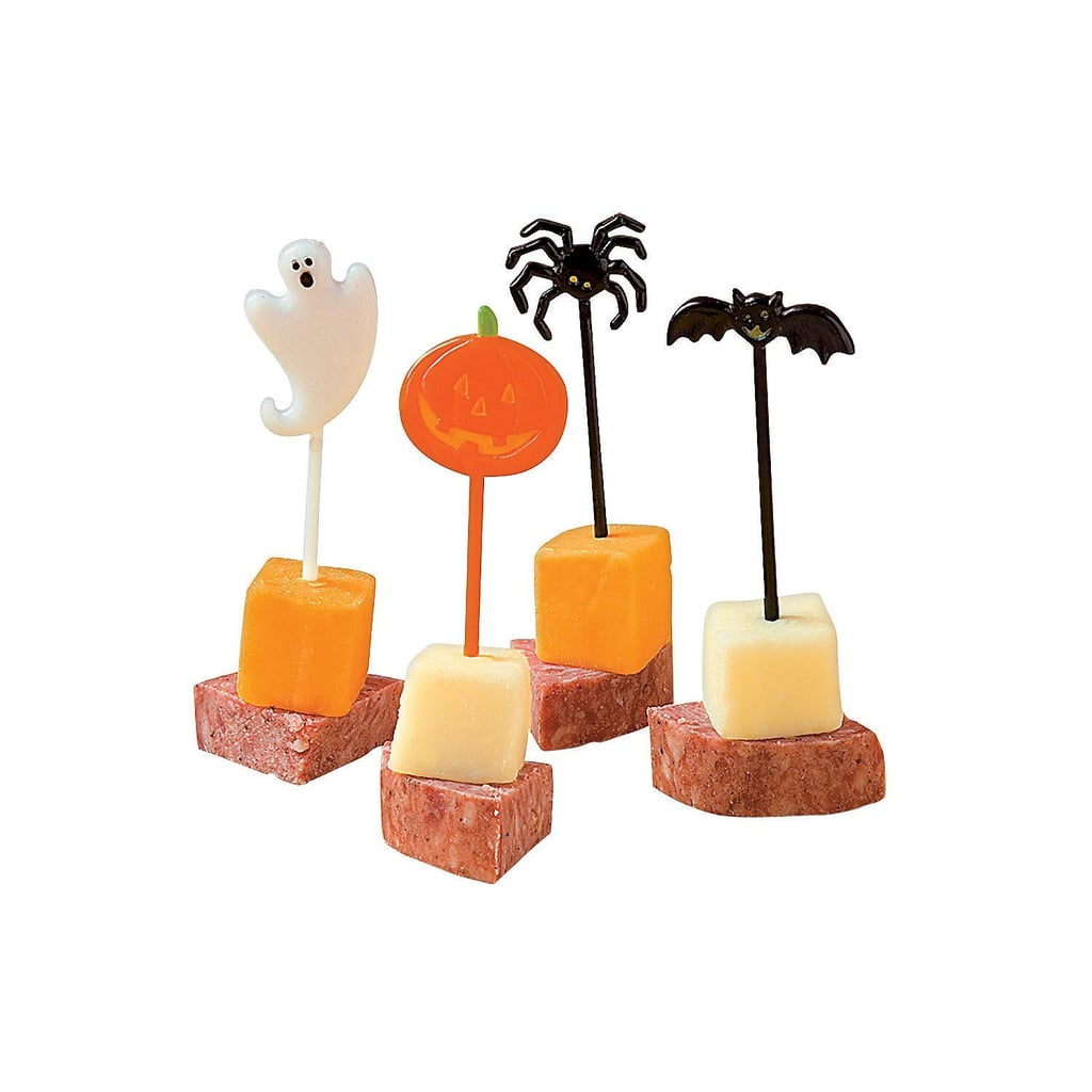 Even basic cheese and crackers can be festive when you add Plastic Halloween Picks ($6 for set of 72).
