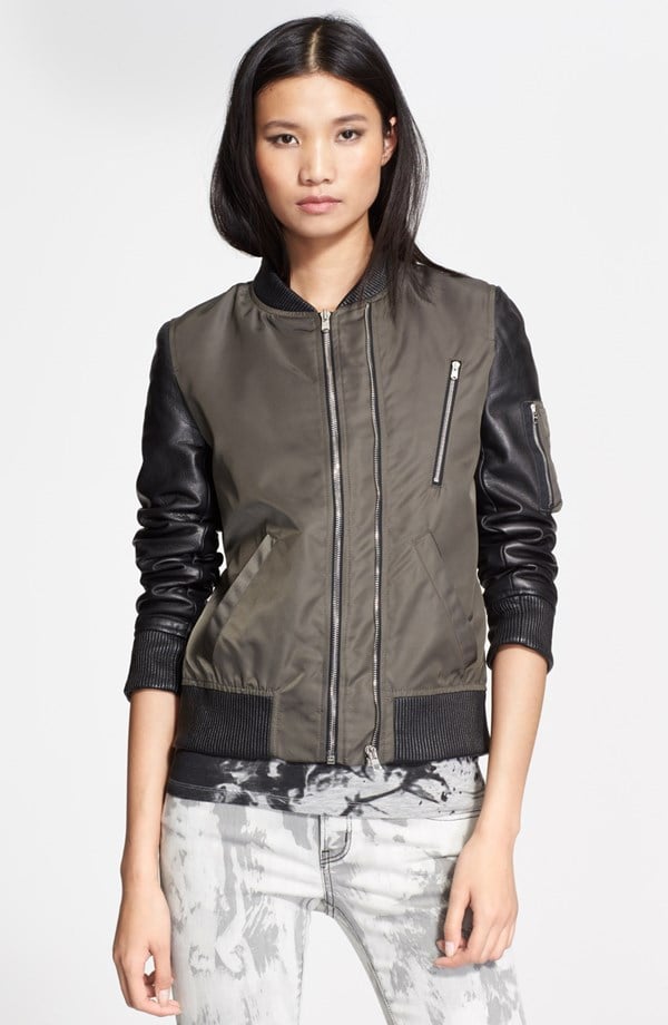 kooples leather bomber jacket