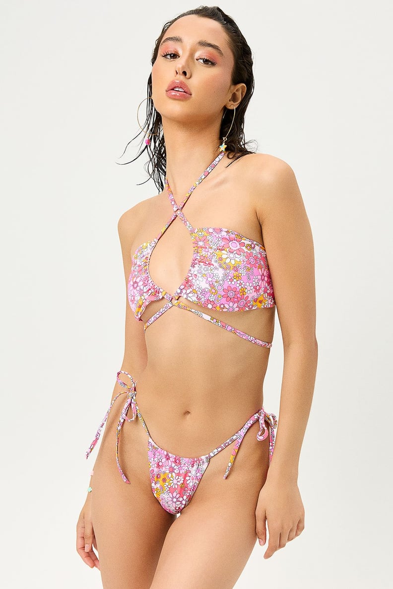Frankies Bikinis Malibu Halter String Bikini Top and String Bikini Bottom