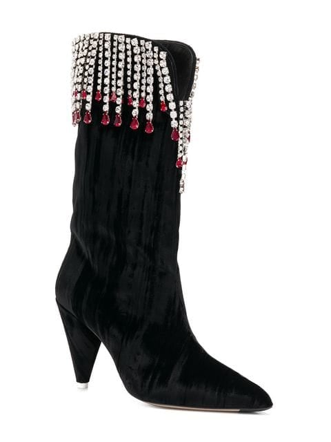 Attico Crystal Embellished Boots