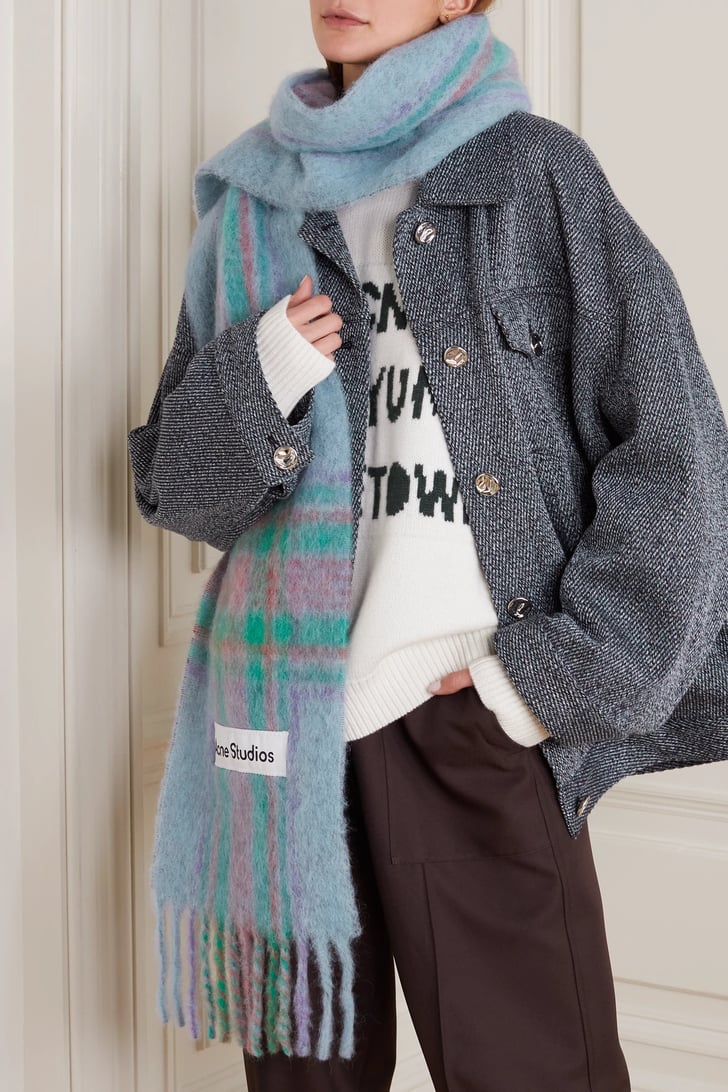 Winter Look: Blanket Scarf & Long Wool Coat  Comfy outfits winter, Scarf  trends, Ways to wear a scarf