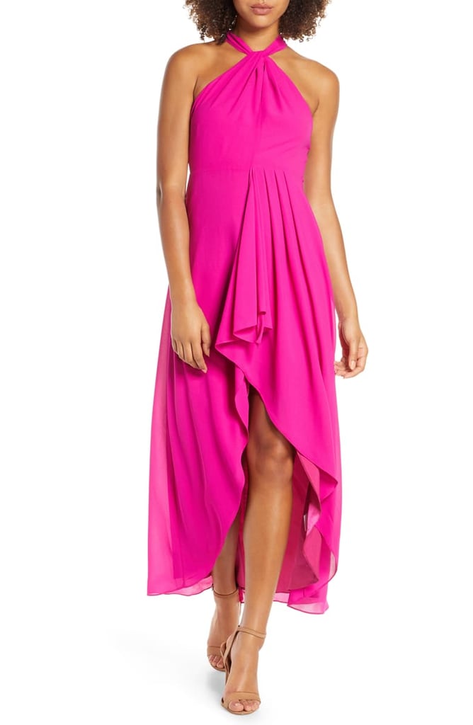 Mark + James by Badgley Mischka High/Low Halter Dress