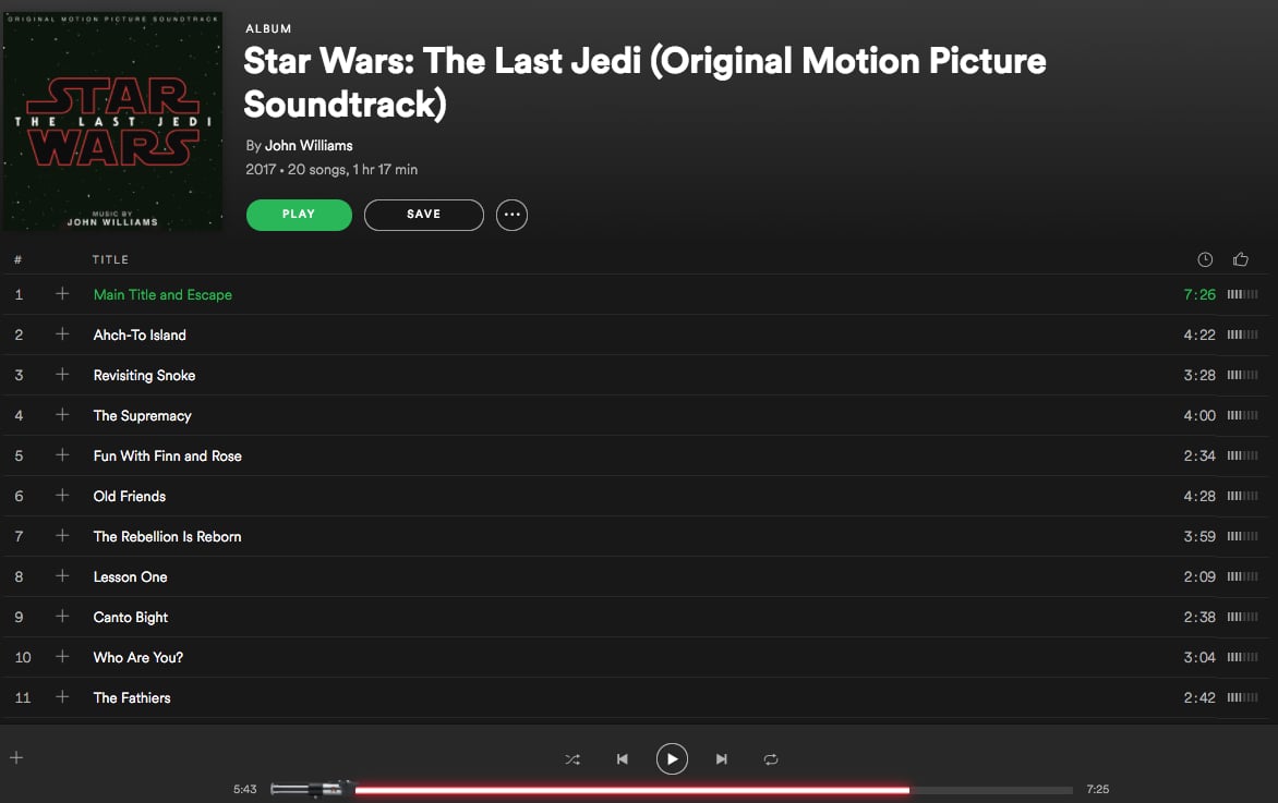Spotify Lightsaber Progress Bar POPSUGAR Entertainment