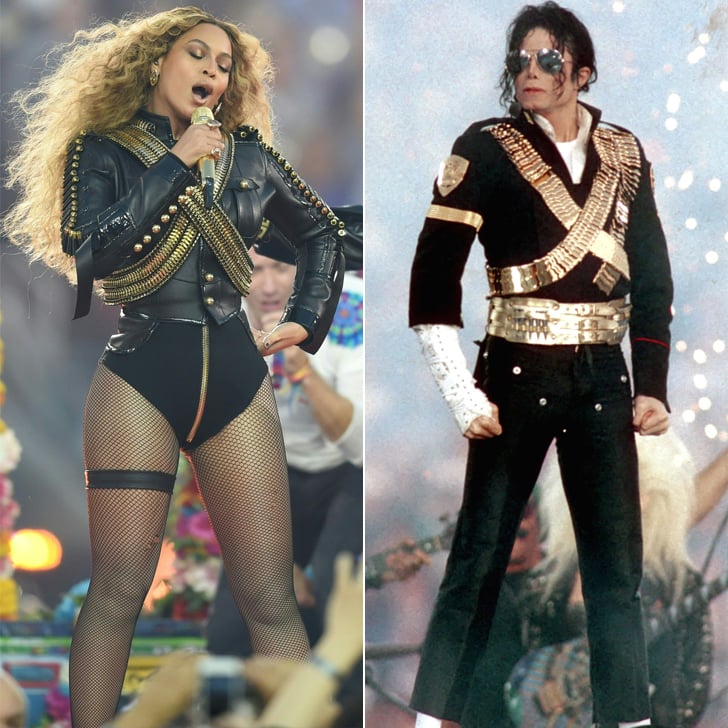 Beyoncé's and Michael Jackson's Military-Inspired Super Bowl Outfits