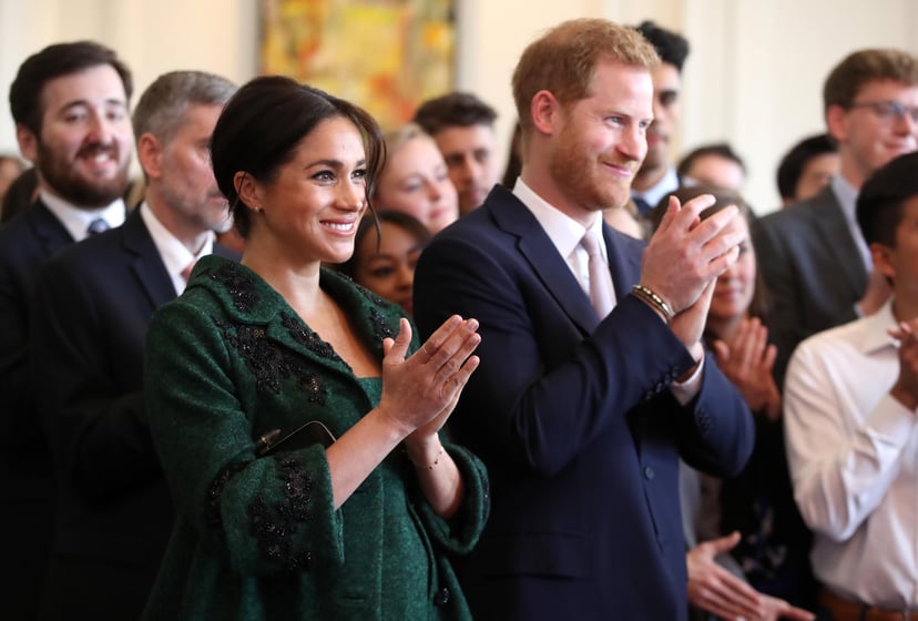LONDON, ENGLAND - MARCH 11:   Meghan, Duchess of Sussex and Prince Harry, Duke of Sussex watch a musical performance as they attend a Commonwealth Day Youth Event at Canada House on March 11, 2019 in London, England. The event will showcase and celebrate 