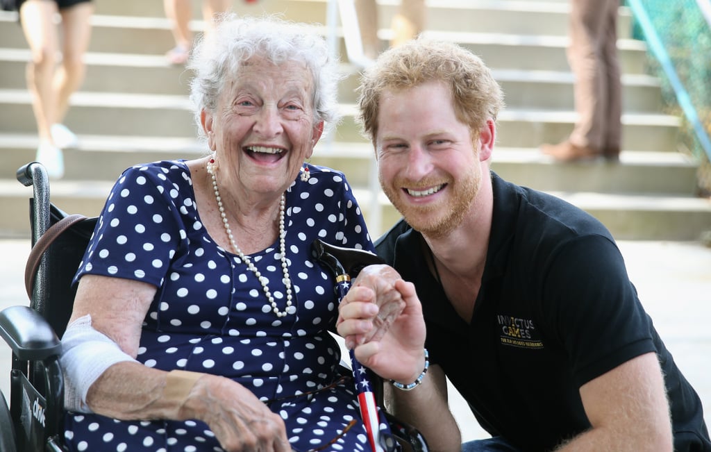 Prince Harry Kissing Elderly Woman's Hand at Invictus Games