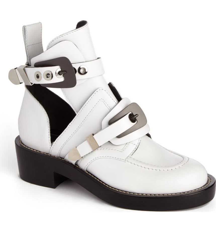 Balenciaga cut 2025 out boots white