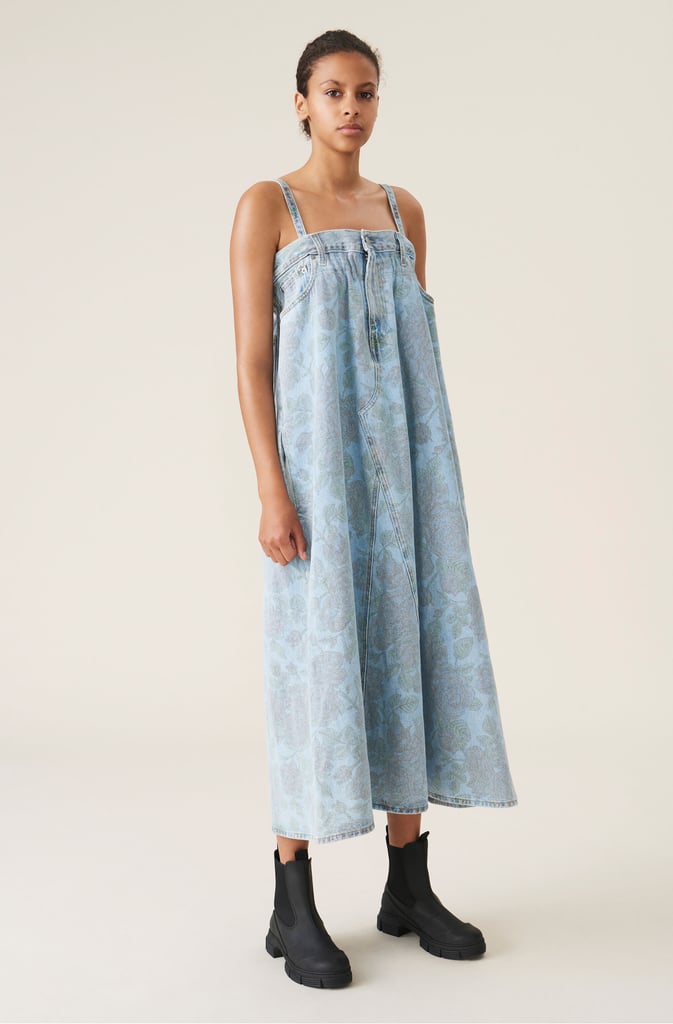 Ganni x Levi's Printed Light Denim Strap Dress