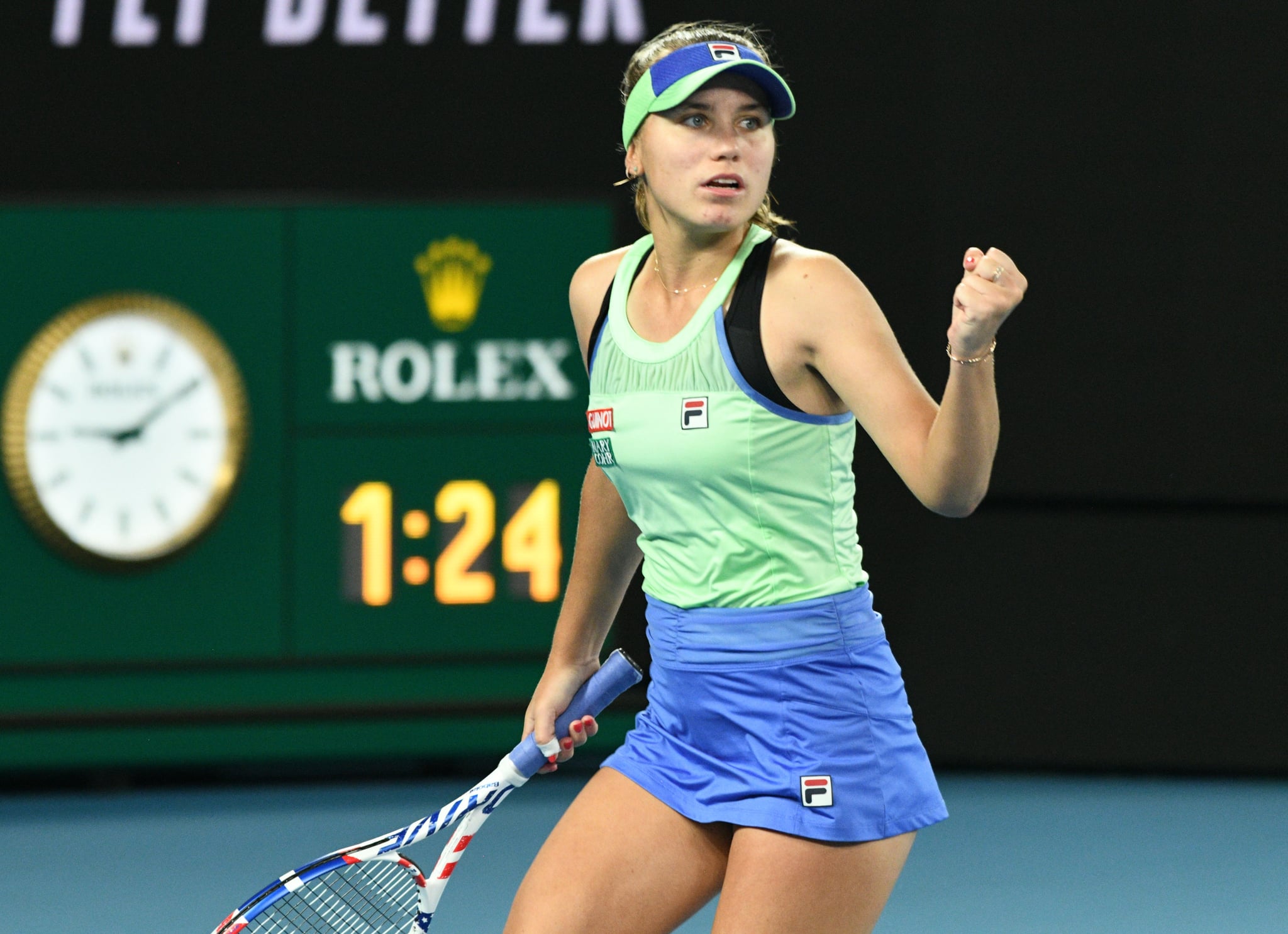 MELBOURNE, AUSTRALIA - FEBRUARY 01: The U.S.A Sofia Kenin wins the 2020 Australian Open after beating Garbine Muguruza (not seen) of Spain 2-1 to claim the first grand slam title in her career in Melbourne, Australia on February 01, 2020. (Photo by Recep Sakar/Anadolu Agency via Getty Images)