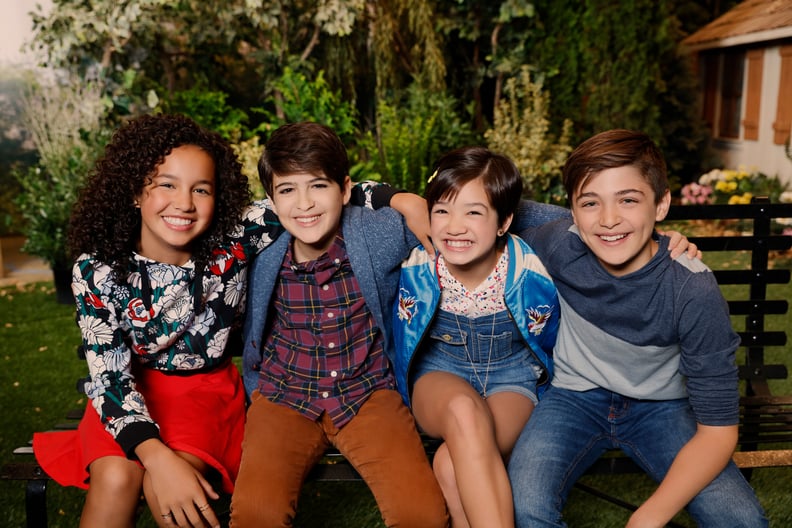 ANDI MACK, (from left): Sofia Wylie, Joshua Rush, Peyton Elizabeth Lee, Asher Angel, (Season 1, 2017). photo: Craig Sjodin / Disney Channel / courtesy Everett Collection