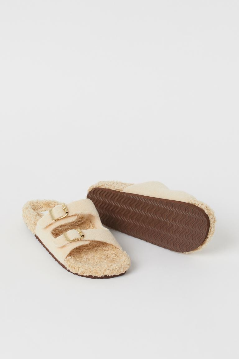 Faux Shearling-lined Slippers