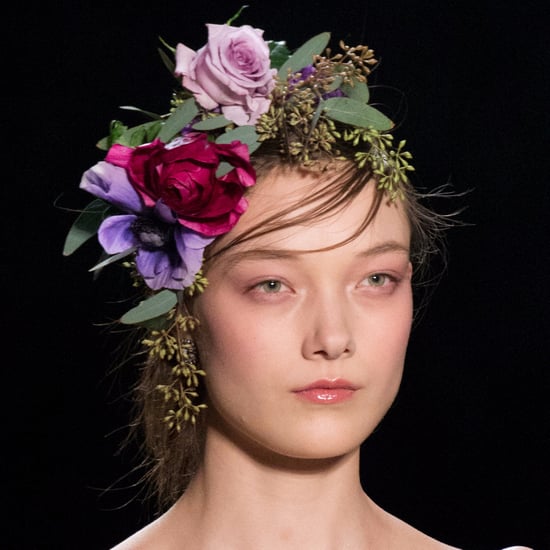 Marchesa Flowers Sewn Hair New York Fashion Week Fall 2017