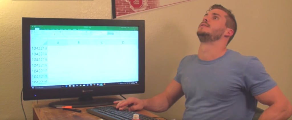 Guy Scrolls to the Bottom of Excel Spreadsheet