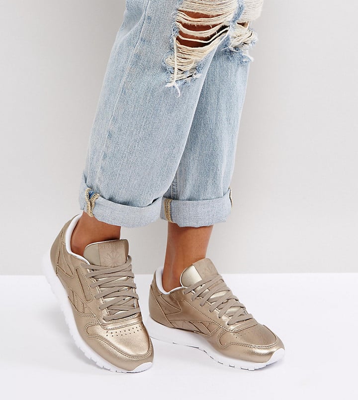 gold metallic sneakers