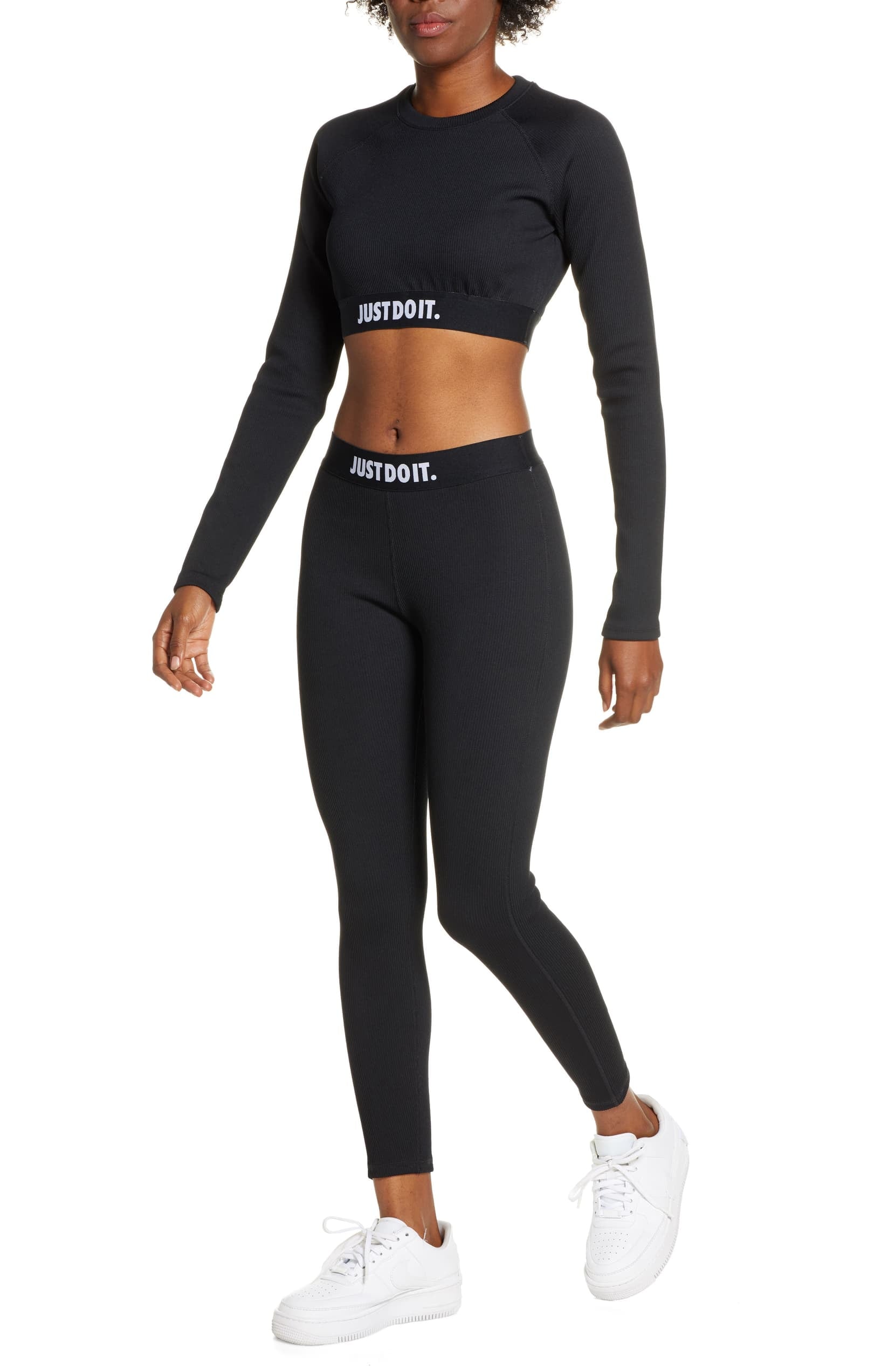 Nike JDI Rib Crop Top and Ribbed JDI Leggings, These 10 Matching Workout  Sets Are the Prettiest Gifts For Any Fashionable Fitness Fan