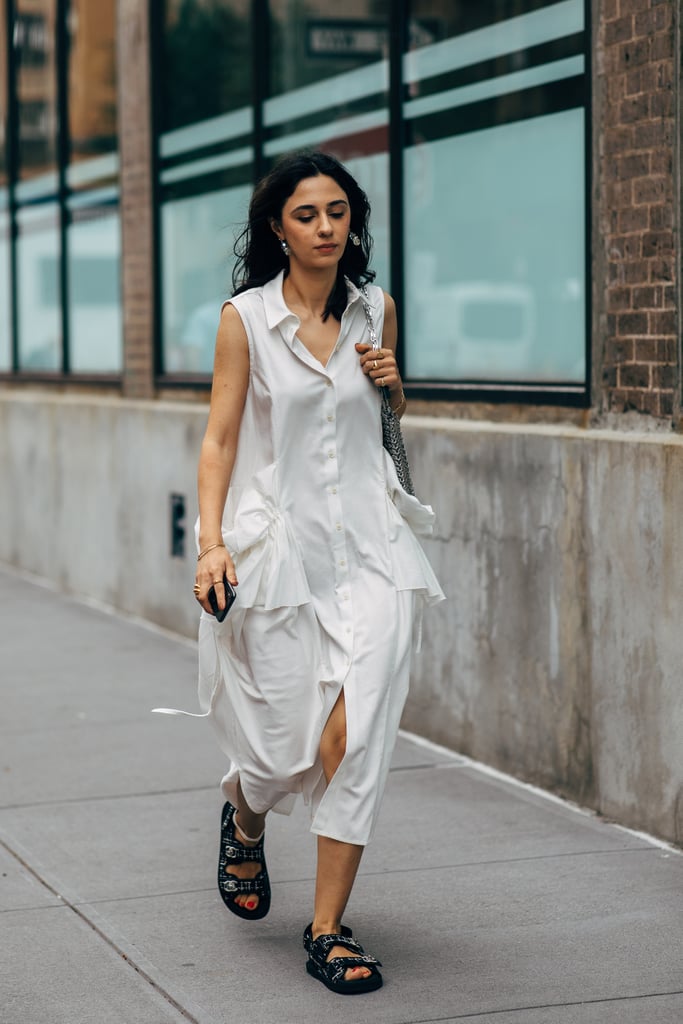 All eyes on your velcro sandals when you're in a simple breezy tank dress that blows in the wind.