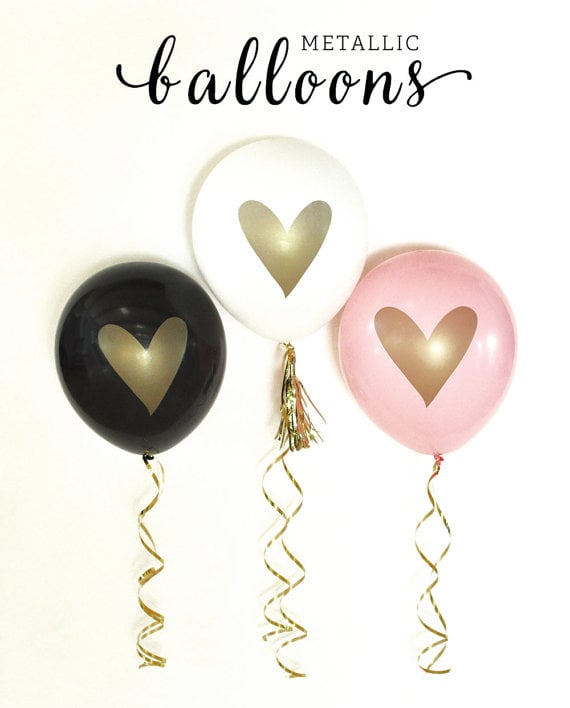 Metallic Heart Balloons