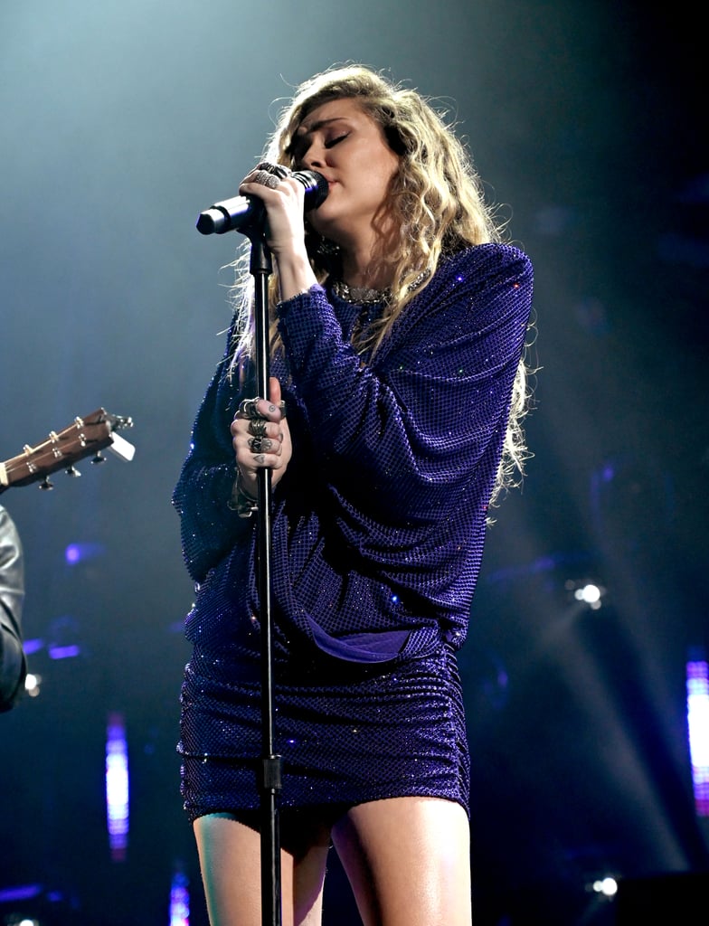 Miley Cyrus's Purple Minidress January 2019