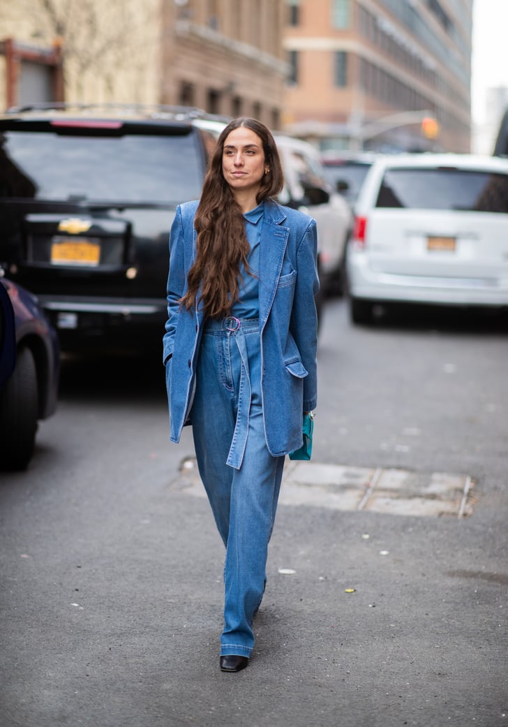 If you've mastered double denim, go for a triple with a chambray top ...