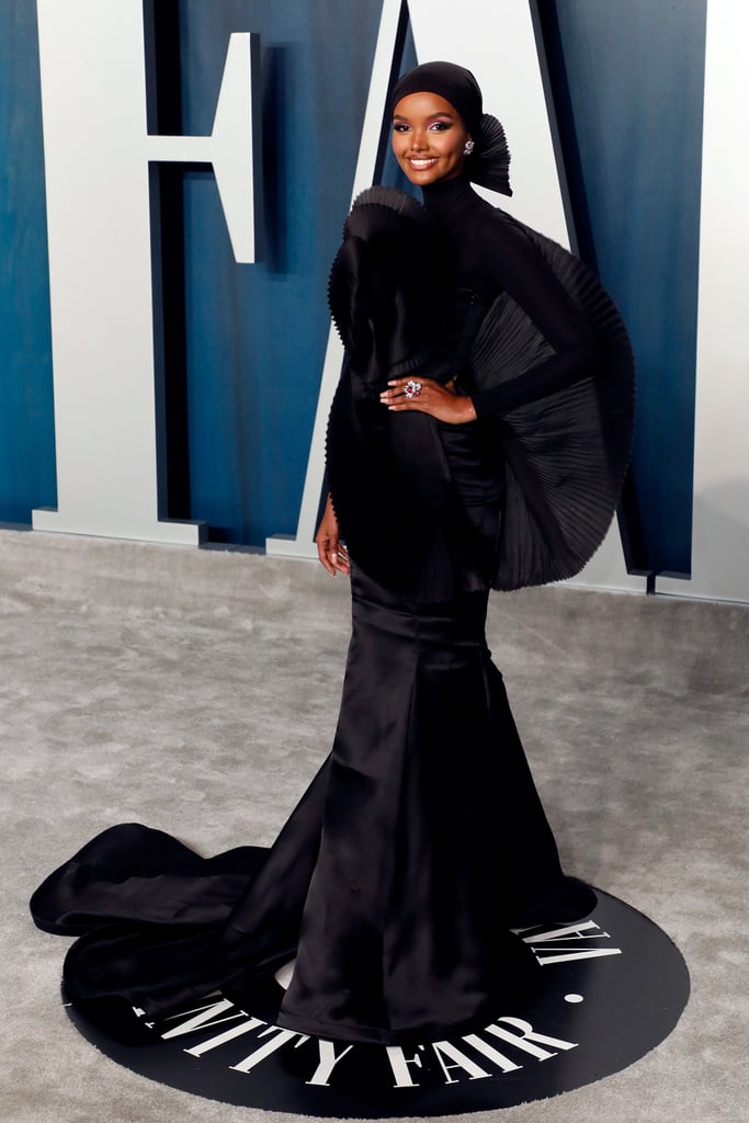 Halima Aden at the Vanity Fair Oscars Afterparty 2020