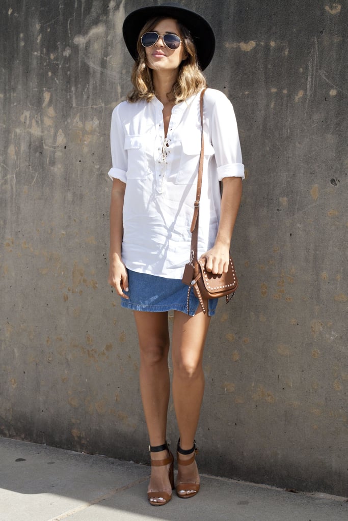 With a crisp white top and Summer sandals.