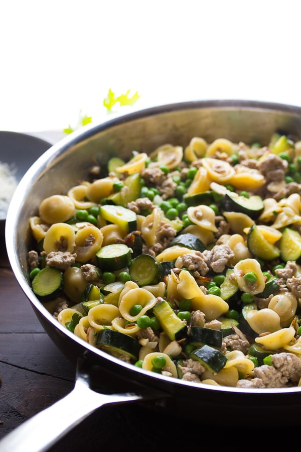 1-Pan Turkey Pasta With Courgette and Lemon