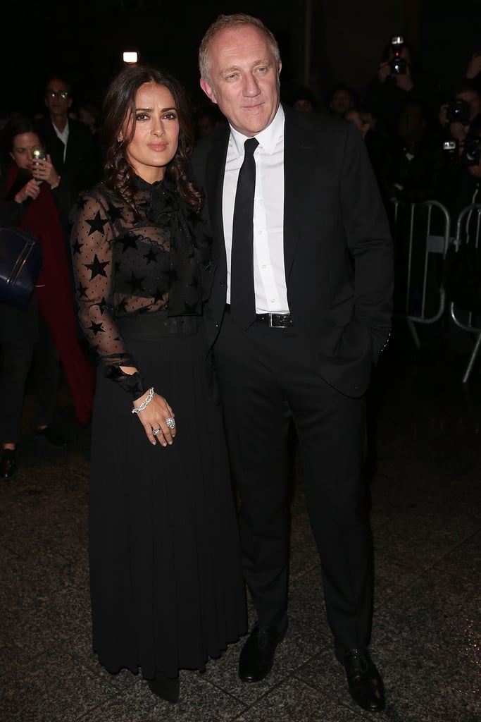 Salma Hayek Wears a Sheer Outfit at Paris Fashion Week