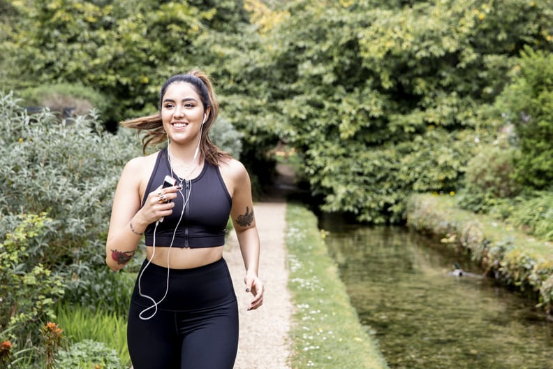 woman running in tight leggings