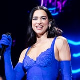 Dua Lipa Wears Patrick Star Nipple Pasties over a Fishnet Dress and Pink Thong