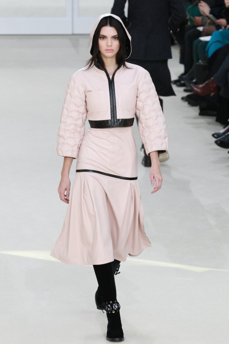 Kendall Walked the Chanel Catwalk in a Pale-Pink Hooded Ensemble