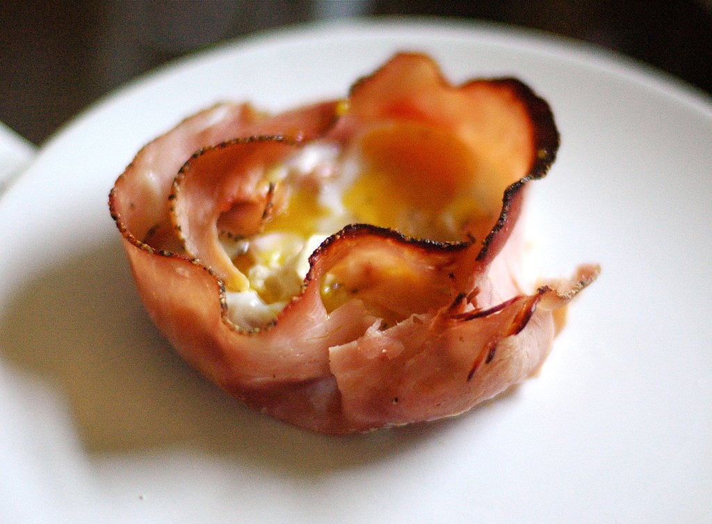 Entrée: Baked Eggs in Ham Cups