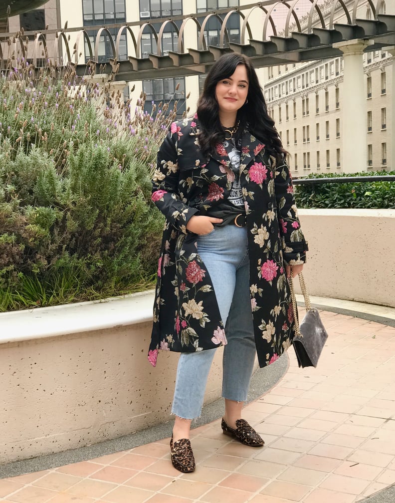 Brocade Trench Coat: Running Around Town in a Graphic Tee and Leopard Loafers