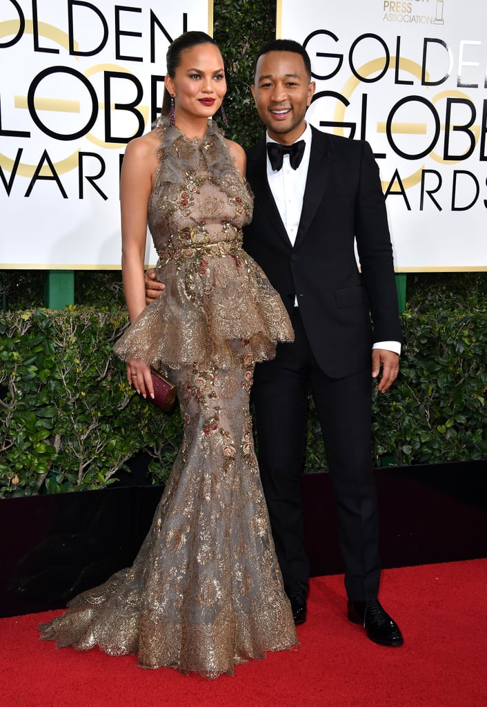 John Legend and Chrissy Teigen at the 2017 Golden Globes