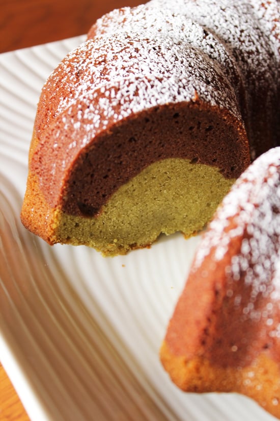 Chocolate Matcha Green Tea Mochi Bundt Cake