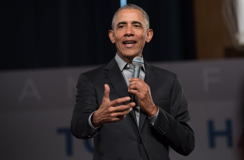 06 April 2019, Berlin: Former US President Barack Obama addresses questions from young people at a Town Hall event at the European School of Management and Technology. According to his foundation, around 300 young people from Europe who are involved in ar