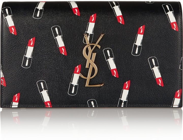 Saint Laurent Monogramme Printed Textured-Leather Clutch ($774)