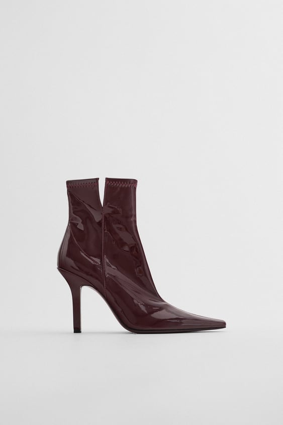 Zara Patent Finish Ankle Boot Winter Boot Trends For Women 20202021