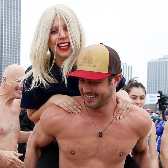 Shirtless Taylor Kinney and Lady Gaga at Polar Plunge 2015