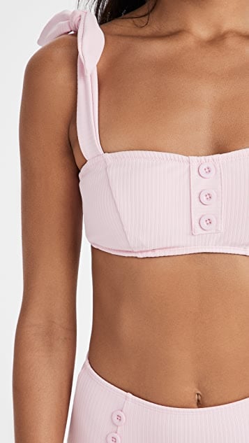 Tie Strap Retro Bikini Top