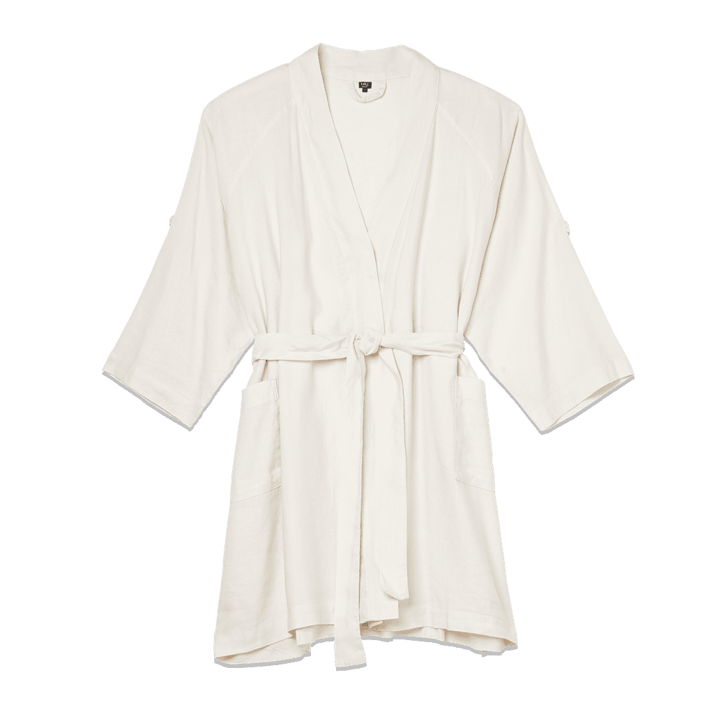 The Everyday Linen Robe in Rice Pudding