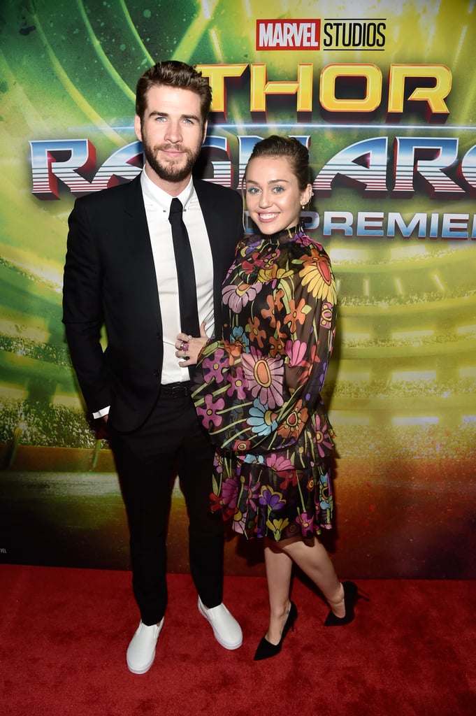 Miley Cyrus and Liam Hemsworth at Thor: Ragnarok Premiere