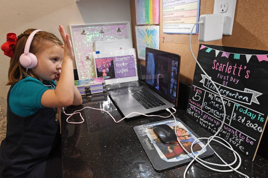 Kindergartener Scarlett Keeler spent her first day of virtual school learning about reading and science back in August.